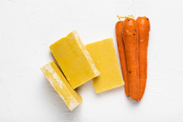 Bouillon de savon à base de carottes au spa