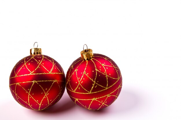 boule de Noël rouge avec décorations de Noël