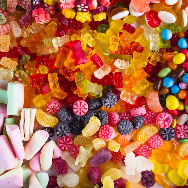 Photo gratuit bouquet de bonbons délicieux