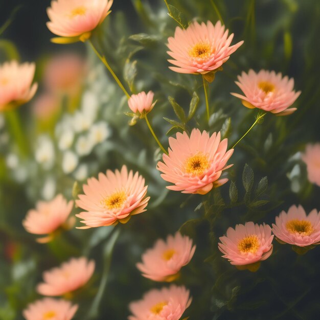 Un bouquet de fleurs rose et orange