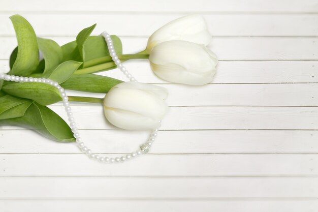 Bouquet de tulipes blanches