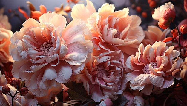 Un bouquet vibrant de fleurs multicolores apporte fraîcheur et beauté générées par l'intelligence artificielle