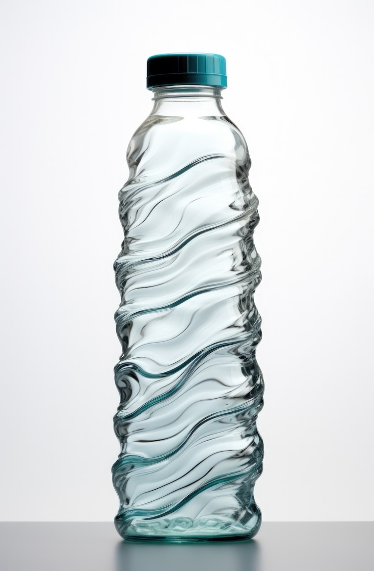 Photo gratuit bouteille d'eau transparente dans le studio