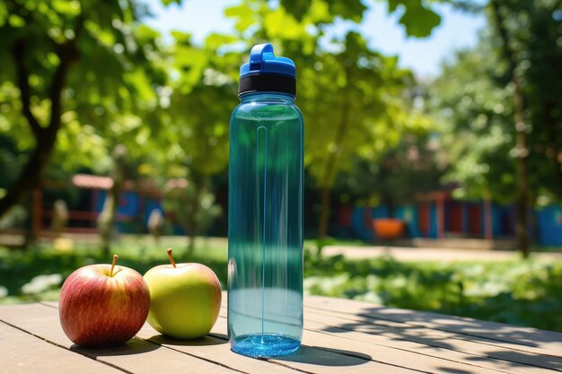 Bouteille d'eau transparente à l'extérieur