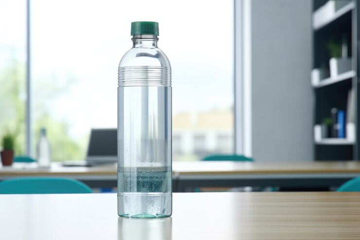 Photo gratuit bouteille d'eau transparente à l'intérieur