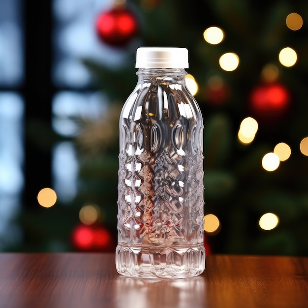 Bouteille d'eau transparente à l'intérieur