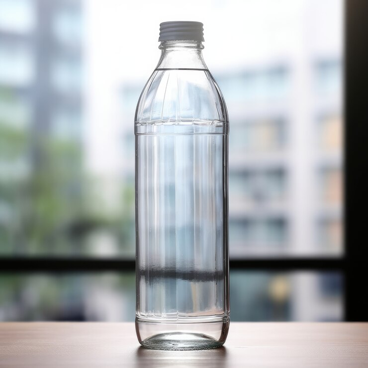 Photo gratuit bouteille d'eau transparente à l'intérieur