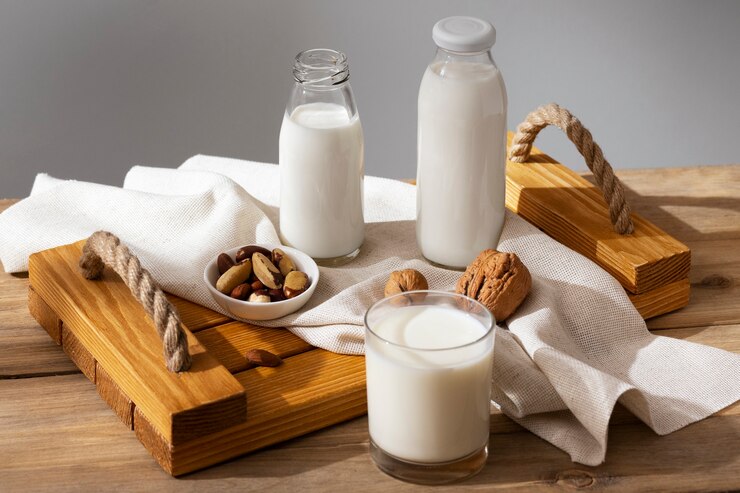 Photo gratuit bouteille de lait en verre classique
