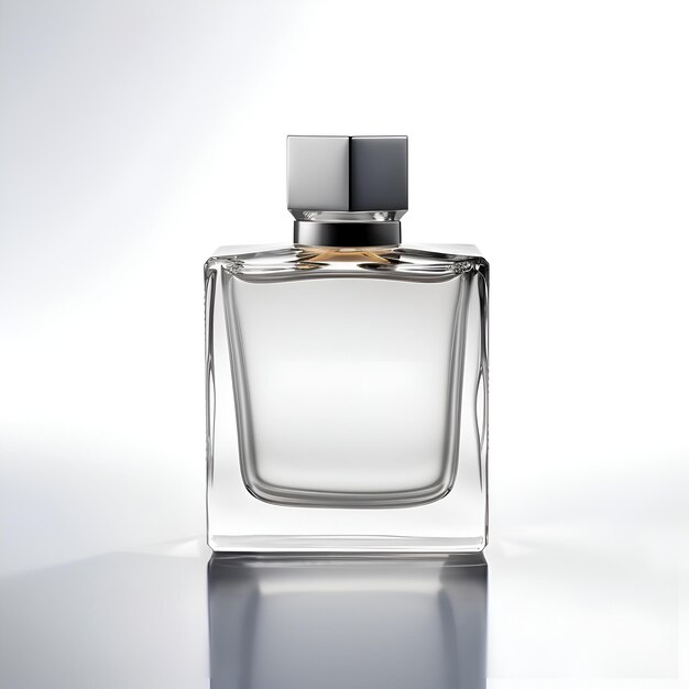 Bouteille de parfum sur un fond blanc illustration 3D