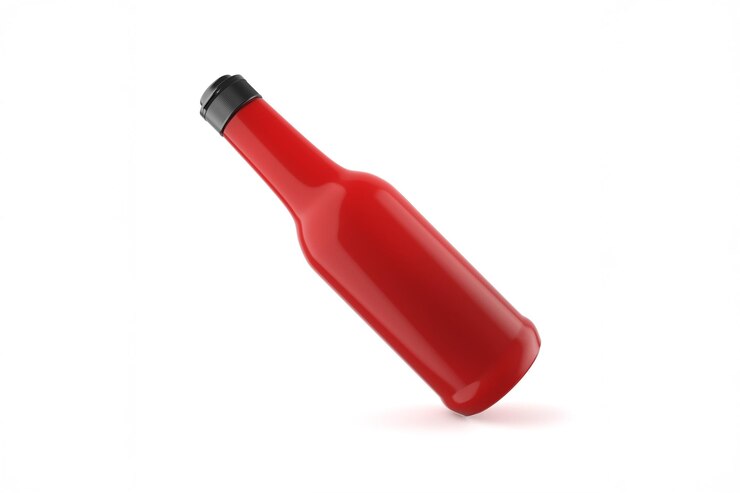 Photo gratuit bouteille de sauce chaude rouge isolée sur fond blanc