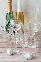 Photo gratuite bouteilles de champagne