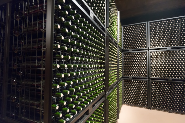 Photo gratuit bouteilles de vin dans la cave de la cave