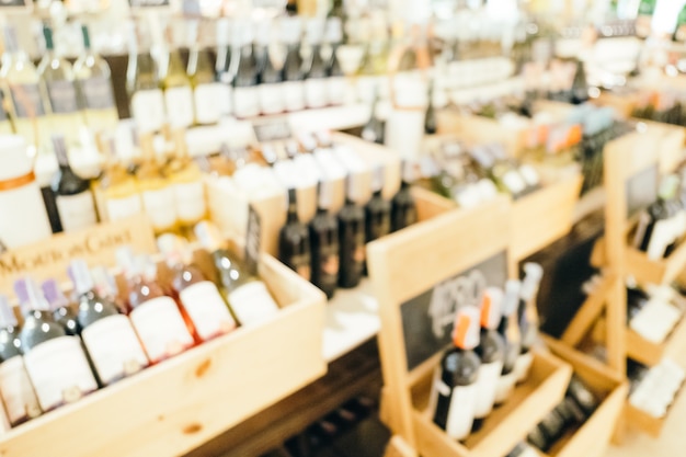 Boutique de vins en flou et dégazés abstraits