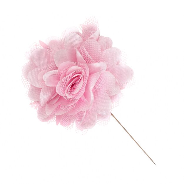 broche fleur rose