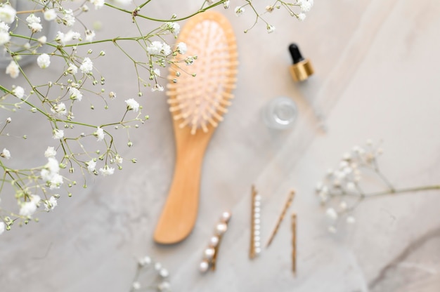 Brosse et sérum vue de dessus