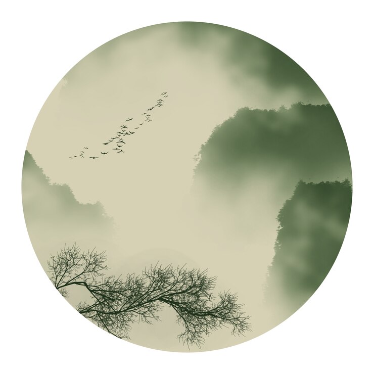 Photo gratuit brouillard chinois nuages paysage graphiques