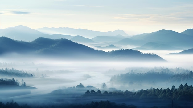 Photo gratuite un brouillard dense sur les collines