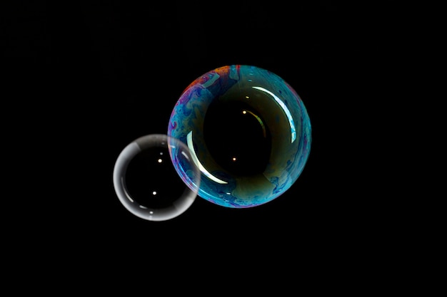 Photo gratuite bulles sur fond noir