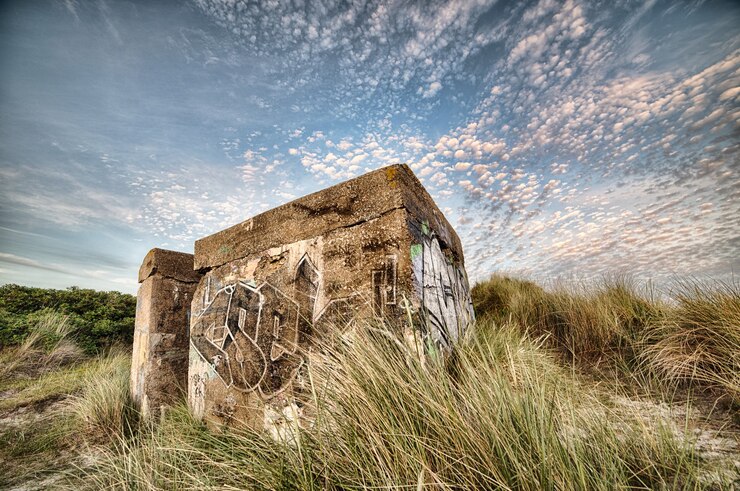 Photo gratuit bunkers de la seconde guerre mondiale - le mur de l'atlantique