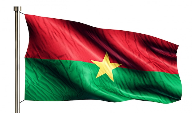 Burkina Faso Drapeau national isolé Fond blanc 3D