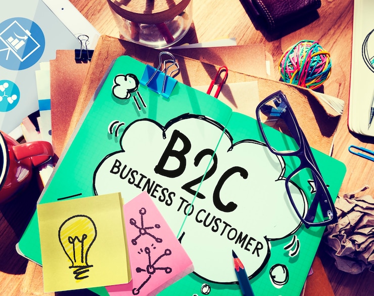 Photo gratuit business to customer commerce concept contact commerce