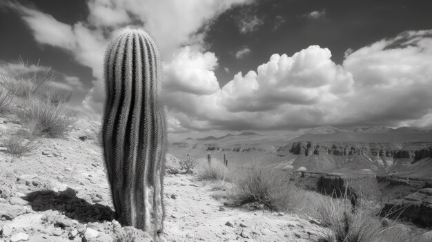 Cactus du désert monochrome