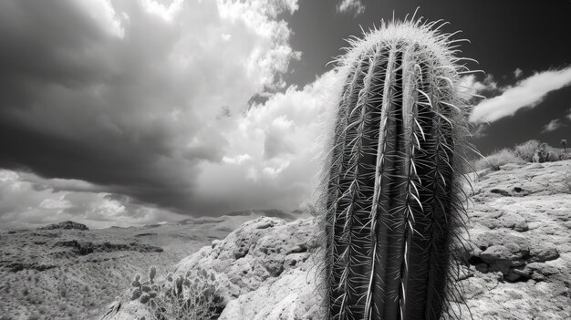 Cactus du désert monochrome