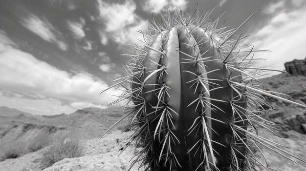 Cactus du désert monochrome