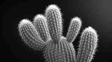 Photo gratuite cactus du désert noir et blanc