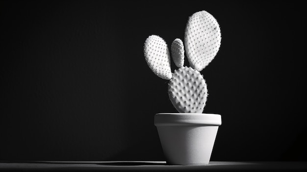 Photo gratuite cactus du désert noir et blanc