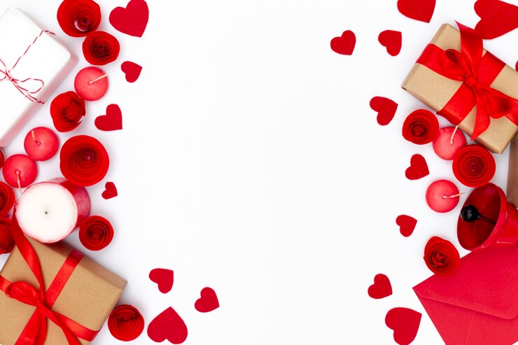 Photo gratuit cadeaux et bougies de saint valentin