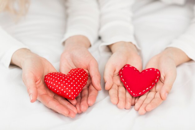 Cadeaux coeurs rouges