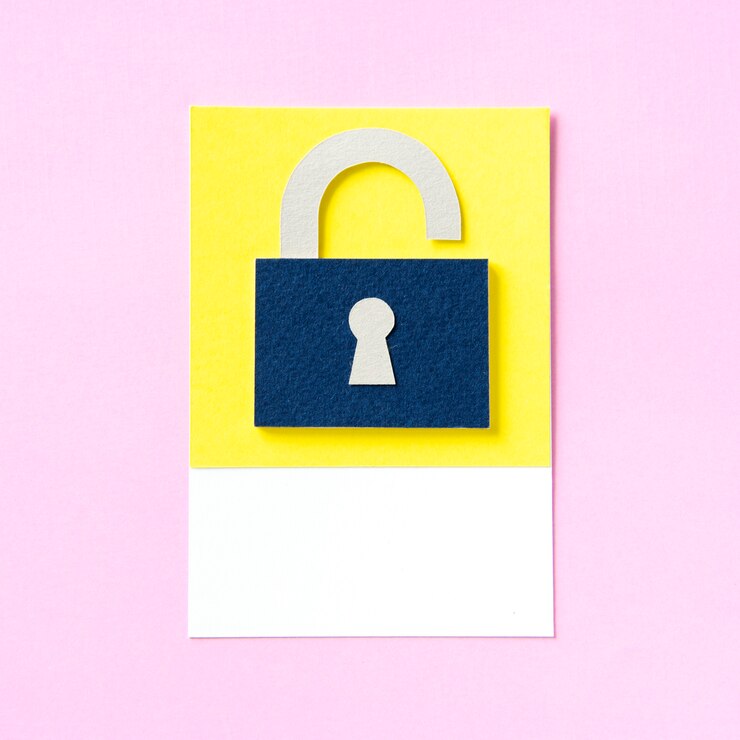 Photo gratuit cadenas avec une icône de trou de serrure