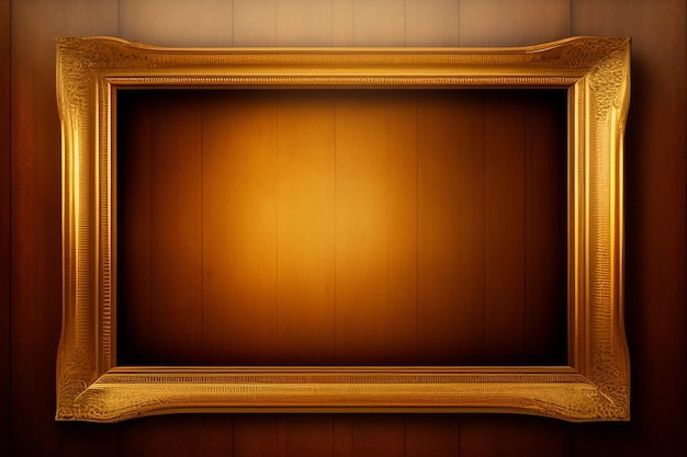 Un cadre en bois avec une bordure dorée et un cadre en bois.