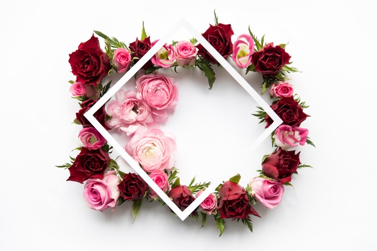 Photo gratuit cadre sur la composition de rose