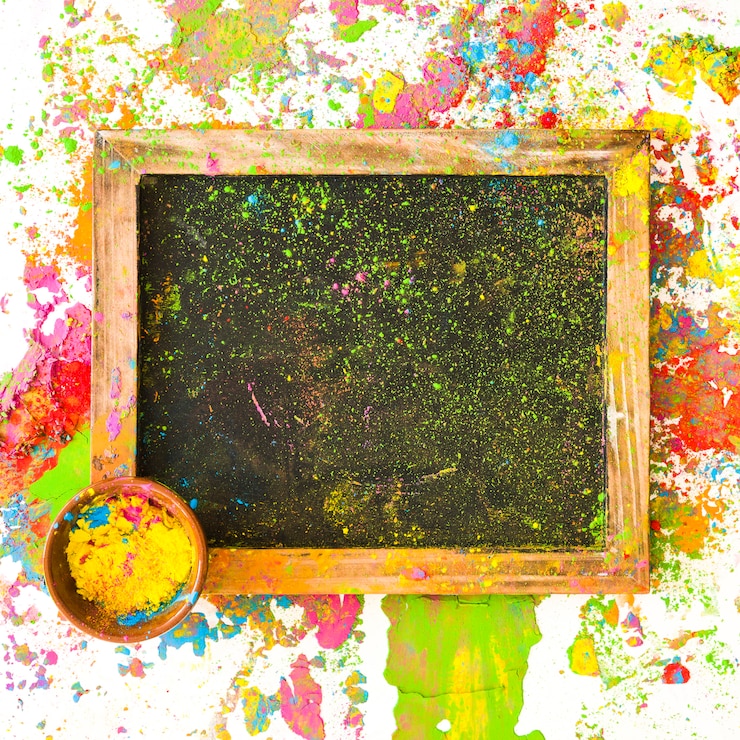 Photo gratuit cadre avec couleur dans un petit bol entre couleurs vives et sèches