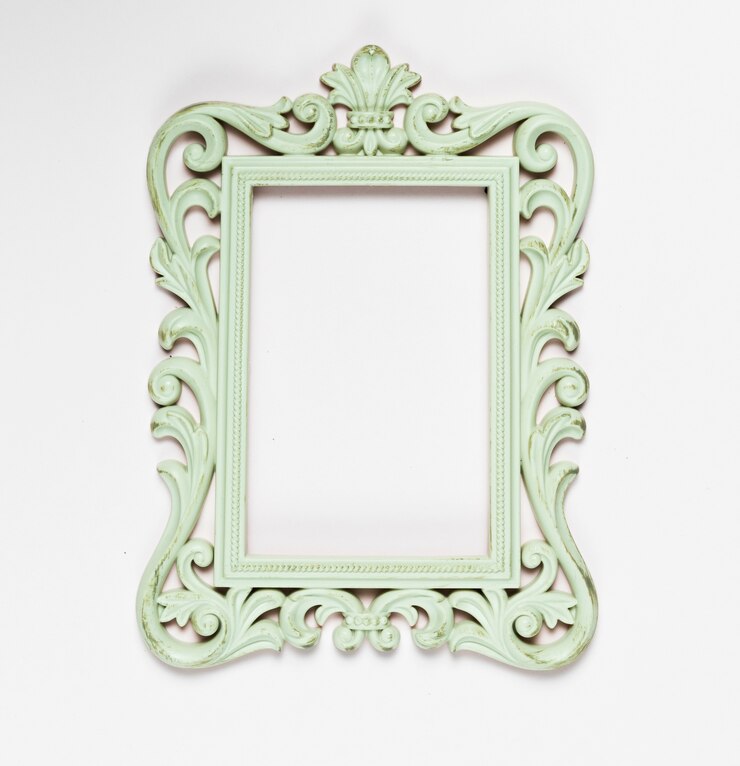 Photo gratuit cadre décoratif en bois ancien à la menthe