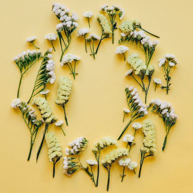 Cadre fait de différentes fleurs