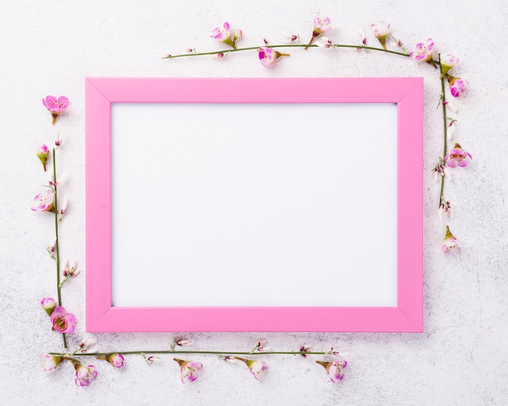Photo gratuit cadre avec fleurs à côté