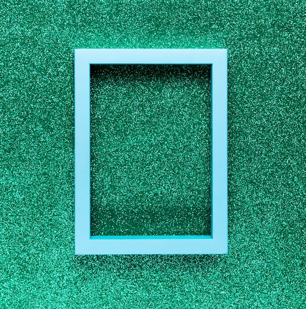 Cadre géométrique sur fond vert