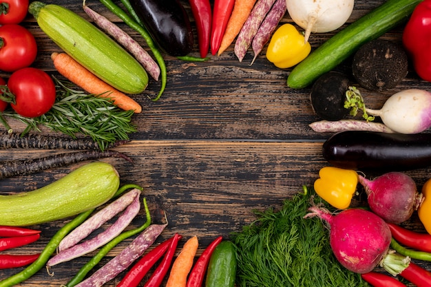 Cadre en légumes frais