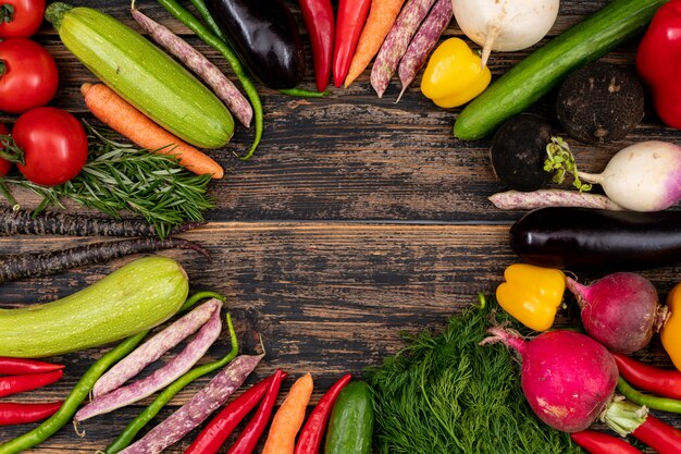 Cadre en légumes frais