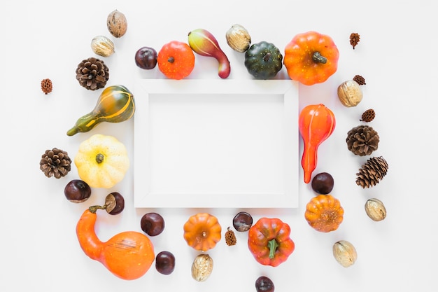 Cadre photo entre les légumes