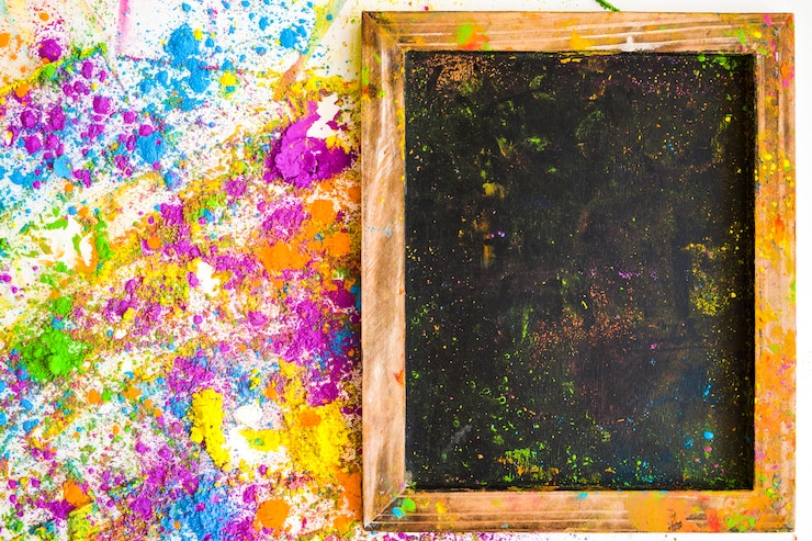 Photo gratuit cadre photo proche des flous et des tas de différentes couleurs vives et sèches