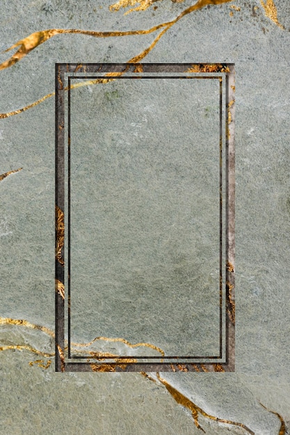 Photo gratuite cadre rectangle sur fond de marbre vert