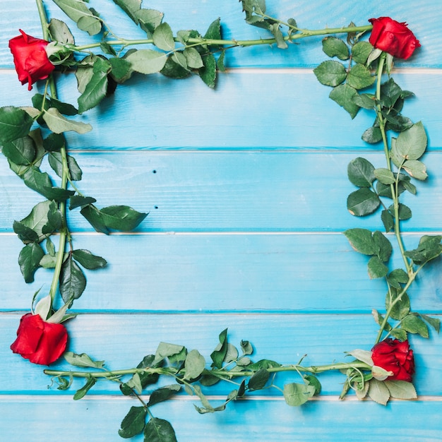 Cadre de roses rouges