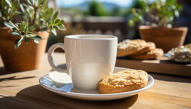 Photo gratuite café fraîchement moulu dans un café rustique parfait pour la détente générée par l'intelligence artificielle