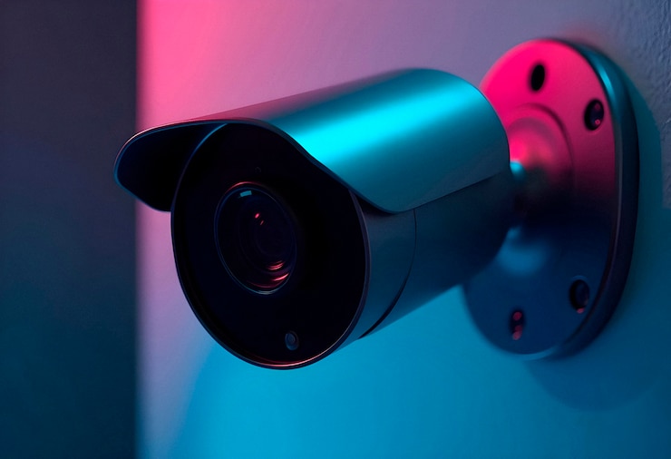 Photo gratuit caméra de sécurité moderne à l'intérieur