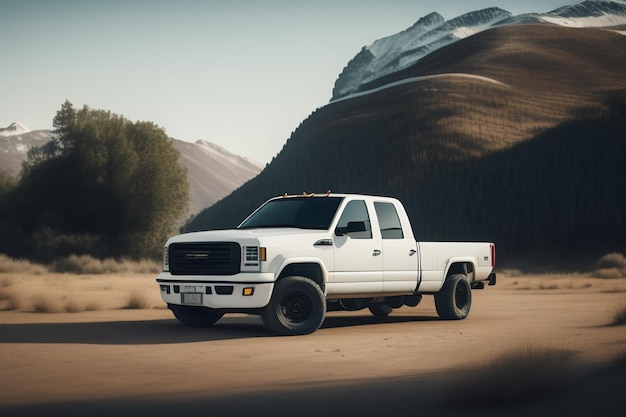 Un camion blanc avec le mot gmc sur le devant