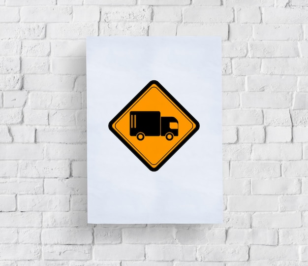 Photo gratuite camion camion logistique transport signe